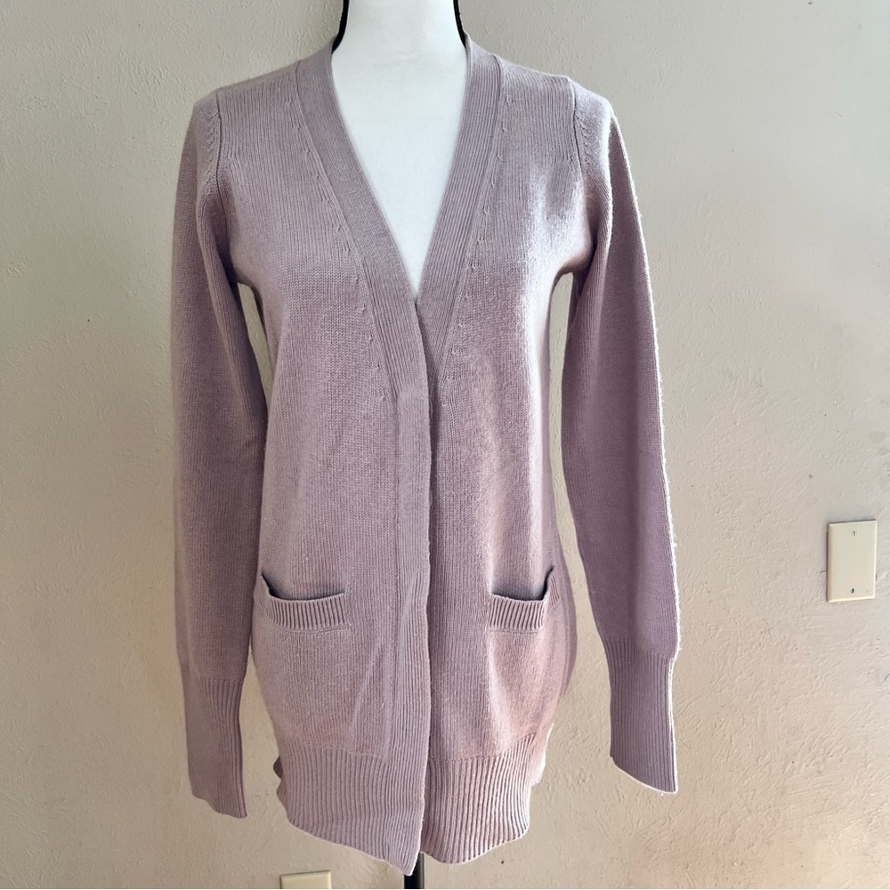 Zara dusty pink silk cashmere long cardigan
